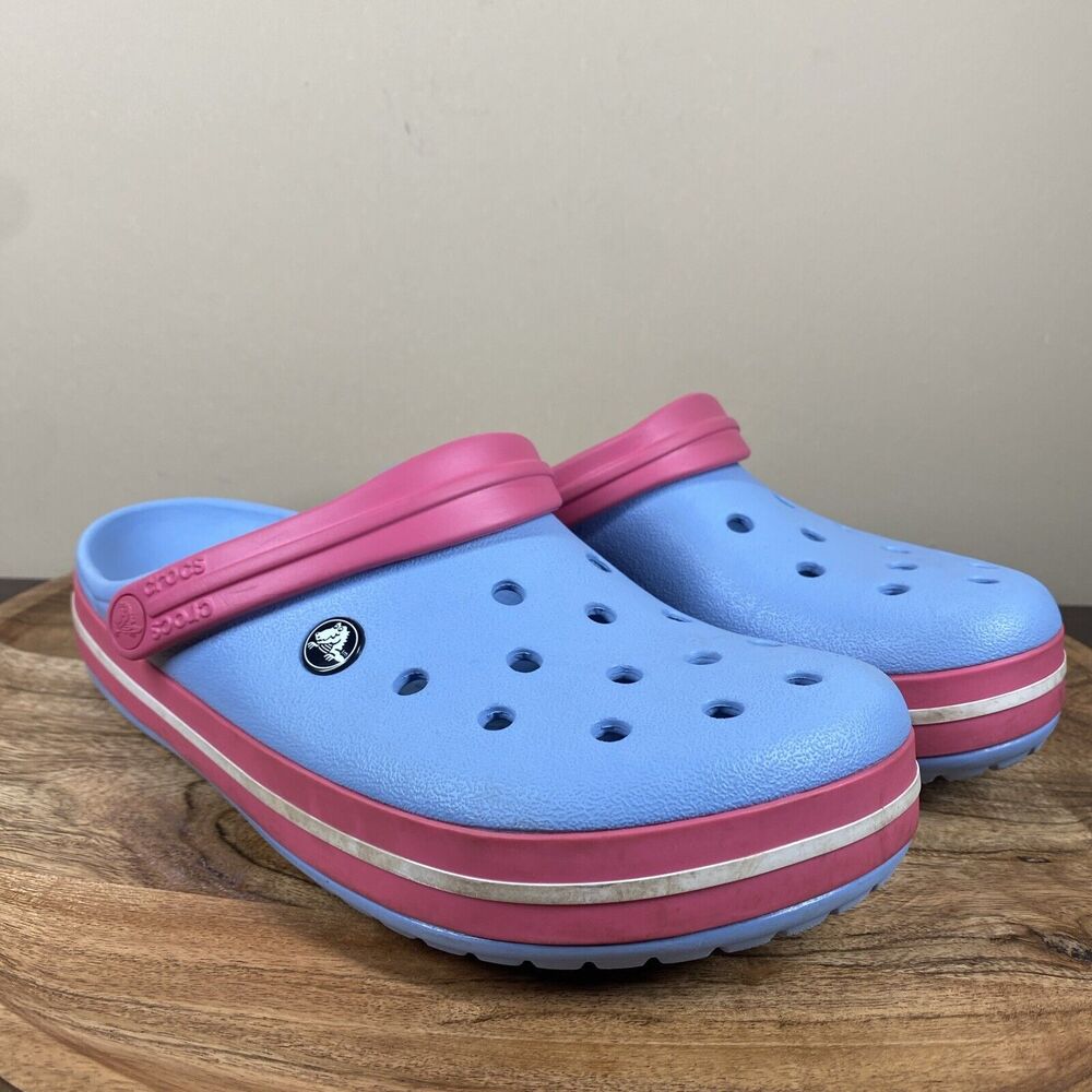 CROCS Classic Clog Sandals in Light Blue and Pink